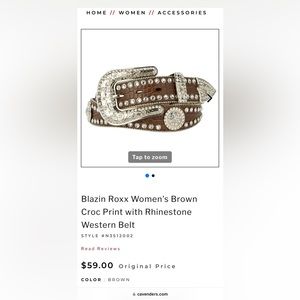 Blazin Rox Leather Rhinestone Belt